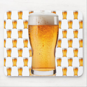 A Nice Cold One in a Chilled Glass on a Computer Mouse Pad