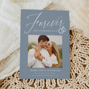 A Nice Ring To It Blue Engagement Announcement