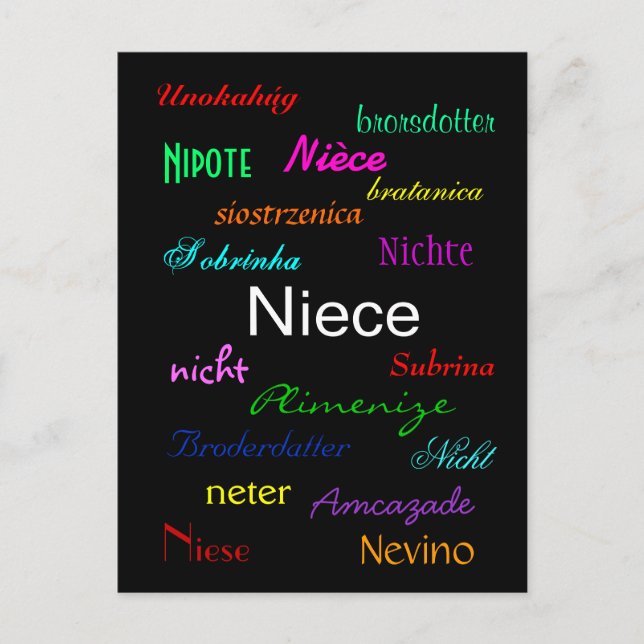 "A Niece's Birthday I" Customizable Postcard (Front)