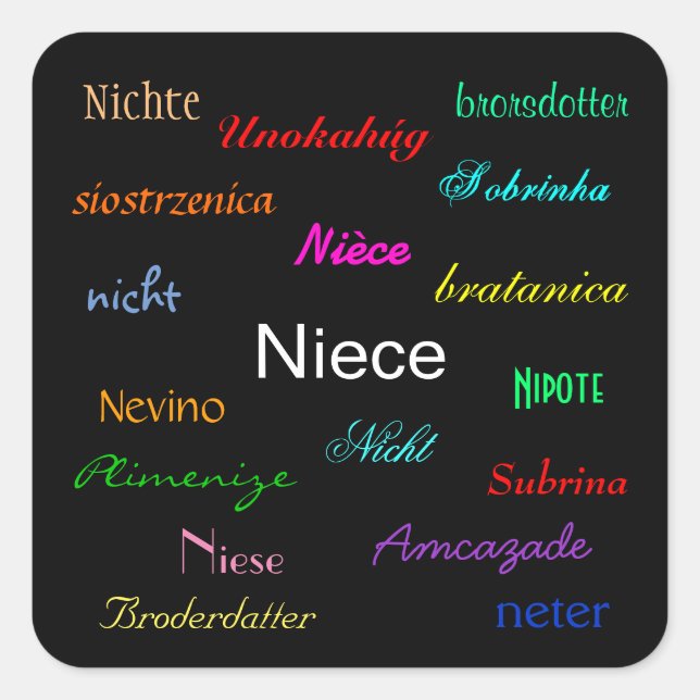 "A Niece's Birthday I" Customizable  Square Sticker (Front)