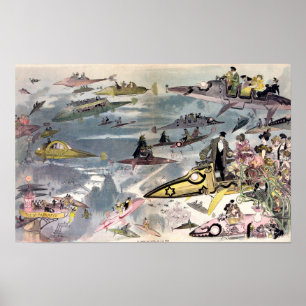 A night at the opera in 2000 by Albert Robida Poster