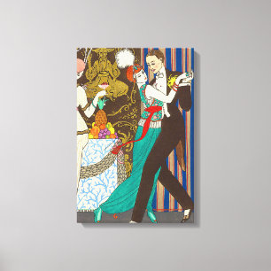 A Night in Decadent Paris Art Deco Canvas Print