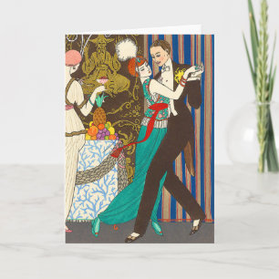 A Night in Decadent Paris Art Deco Greeting Card