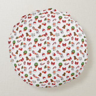 A Night of Christmas Cheer with Santa Round Pillow