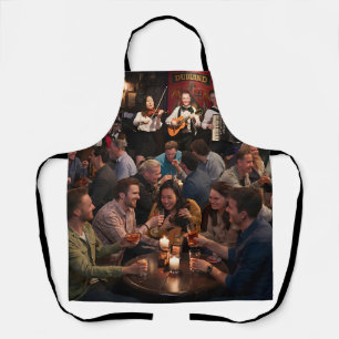 A Night of Craic: Friends Gather at a Dublin Pub Apron