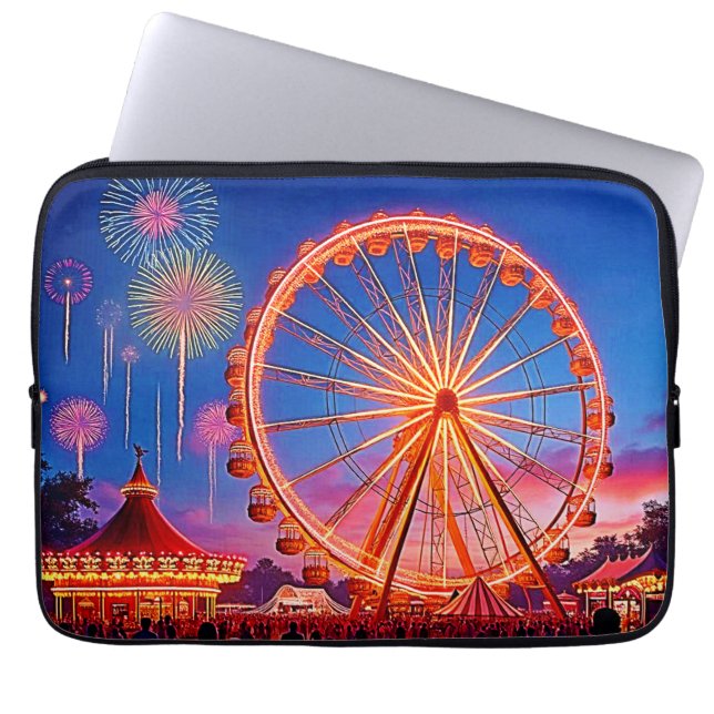 A Night of Festive Lights Design Laptop Sleeve (Front)