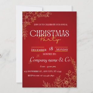 "A Night of Joy: Corporate Christmas Bash" Invitation
