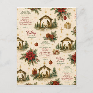 A Night of Miracles The Christmas Nativity Holiday Postcard