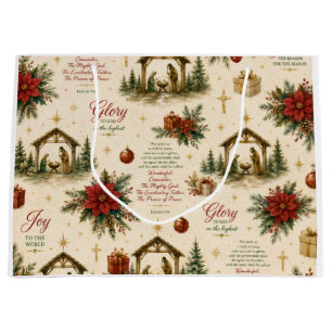 A Night of Miracles   The Christmas Nativity Large Gift Bag