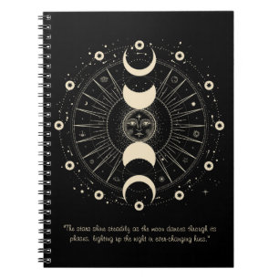 A Night of Stars and Moonlit Spiral Photo Notebook