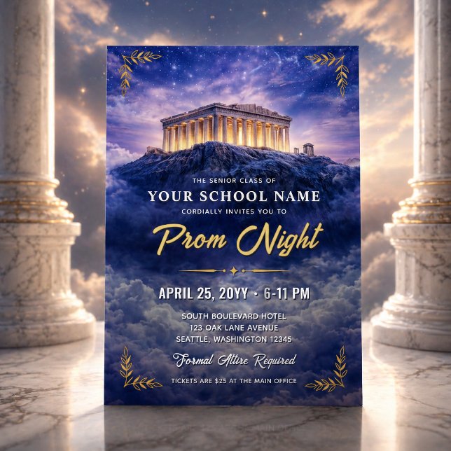 A Night on Mount Olympus Trendy Prom Invitation (A Night on Mount Olympus Trendy Prom Invitation)