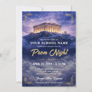 A Night on Mount Olympus Trendy Prom Invitation