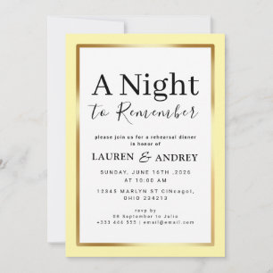 A Night to Remember Rehearsal Dinner Invitation