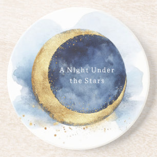 A Night Under Stars Celestial Blue Moon   Coaster
