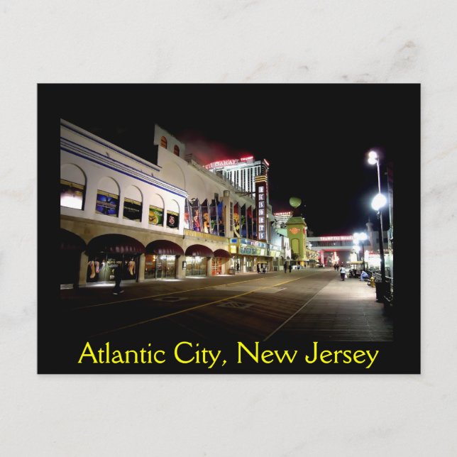 A Night View of Atlantic City Postcard (Front)