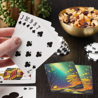 A night with fireflies playing cards
