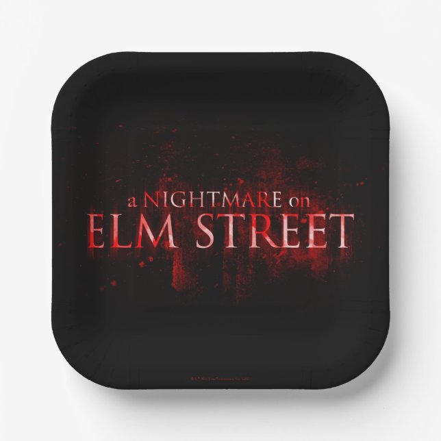 A Nightmare on Elm Street | Bloody Text Paper Plate (Front)