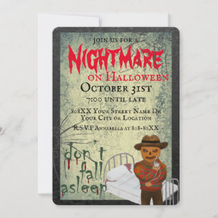 A Nightmare on Halloween Horror Party Invitation