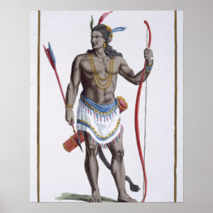 A Noble from Virginia, 1780 (coloured engraving) Poster