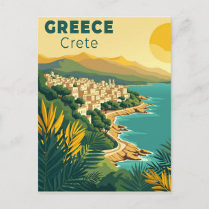 A Nostalgic Classic Travel Poster – Greece Crete Postcard