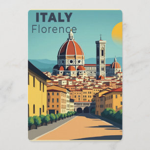 A Nostalgic Classic Travel Poster – Italy Florence Invitation