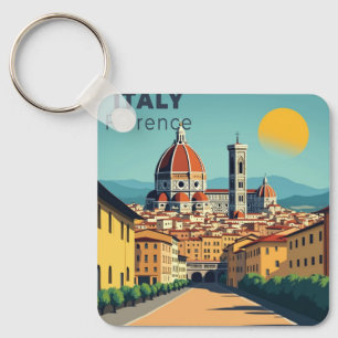 A Nostalgic Classic Travel Poster – Italy Florence Keychain
