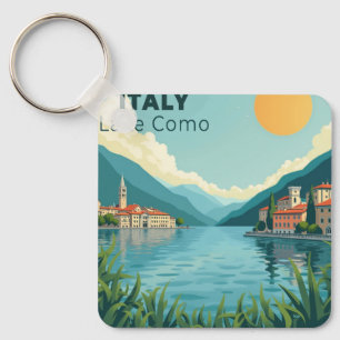 A Nostalgic Classic Travel Poster – Italy Lake Com Keychain