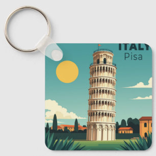 A Nostalgic Classic Travel Poster – Italy Pisa Tow Keychain