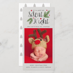 A Not So Silent Night   With Back Design Holiday Card