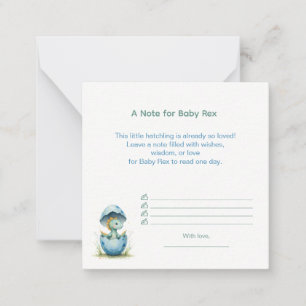 A Note for Baby Rex Dino Baby Shower for Boys Card