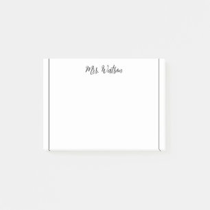 a note from add teacher name simple minimal border