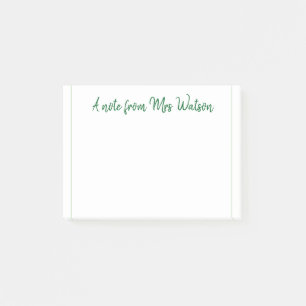 a note from add teacher name simple minimal border