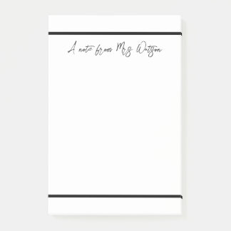 a note from add teacher name simple minimal border