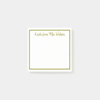 a note from add teacher name simple minimal border