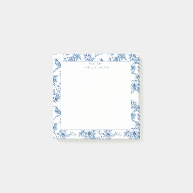A Note From | Blue Chinoiserie Floral Note  (Front)