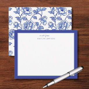 A Note From Blue Chinoiserie Floral Note Card