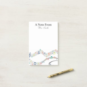 A Note From Colorful Music Note Whimsical Pattern 