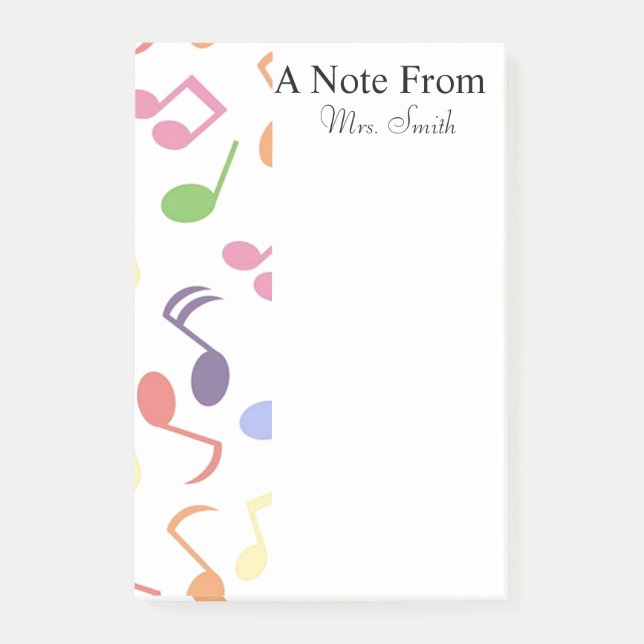 A Note From Colourful Music Note Musician (Front)