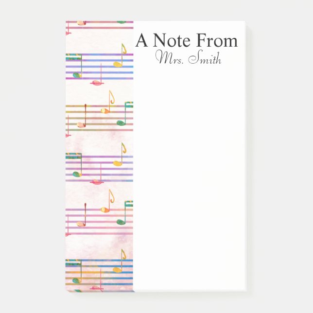 A Note From Colourful Music Note Musician (Front)