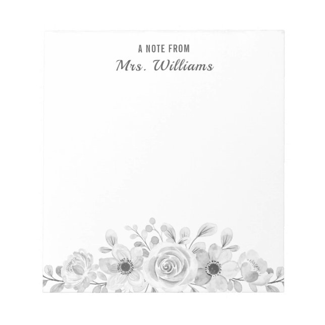 A Note From Custom Name Botanical Flowers Floral (Front)