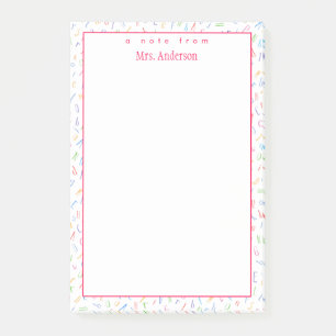 A Note from - Custom Teacher Name - Cute Alphabet 