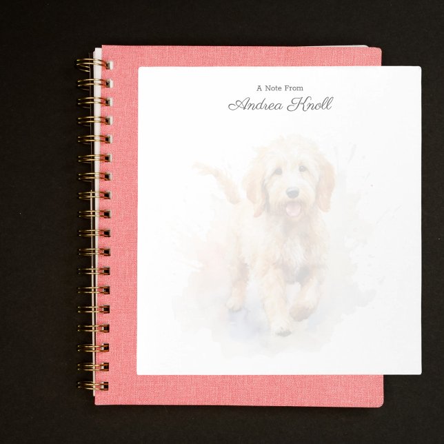 A Note From Cute Golden Doodle Modern Notepad (Creator Uploaded)