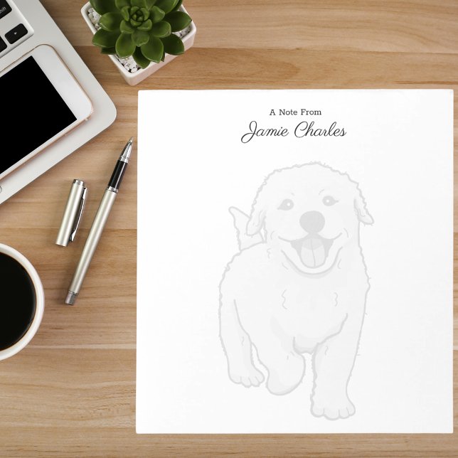 A Note From Cute Golden Retriever Modern Notepad (Creator Uploaded)