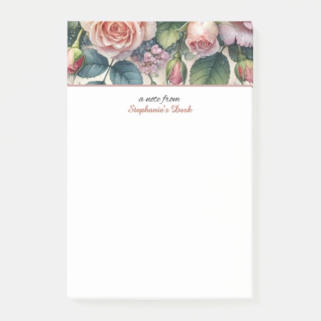 A Note From Personalized Desk Roses Notepad (Front)