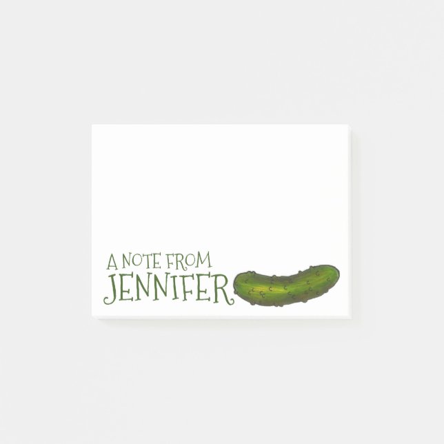 A Note From Personalized Green Kosher Dill Pickle (Front)