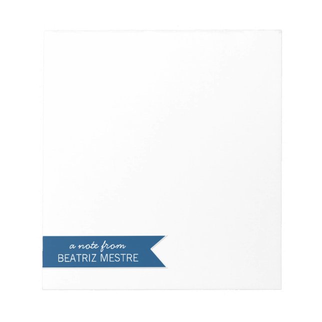 A note from... Personalized Notepads | Blue (Front)