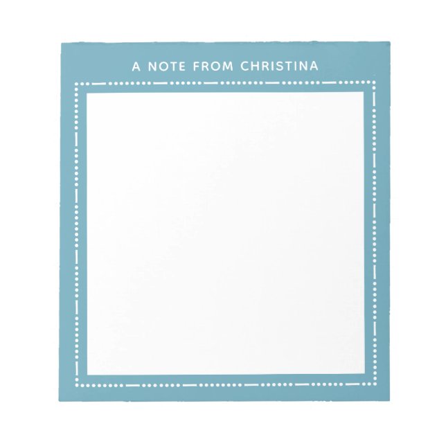 A note from Personalized Stationery Modern Notepad (Front)