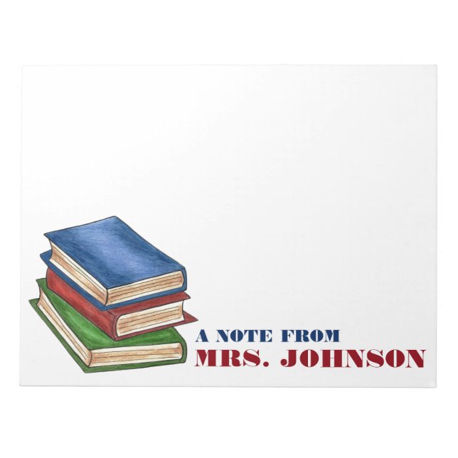 A Note From Personalized Teacher Library Books (Front)