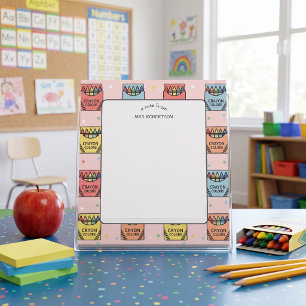 A note from Teacher Crayon Pattern Notepad