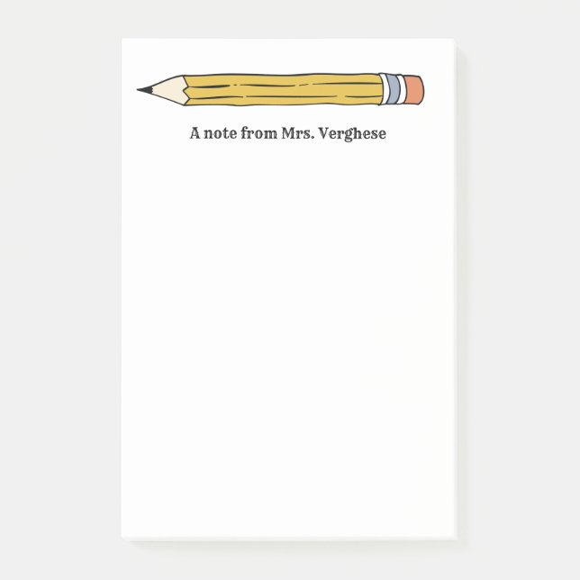 A Note From Teacher Number 2 Pencil (Front)